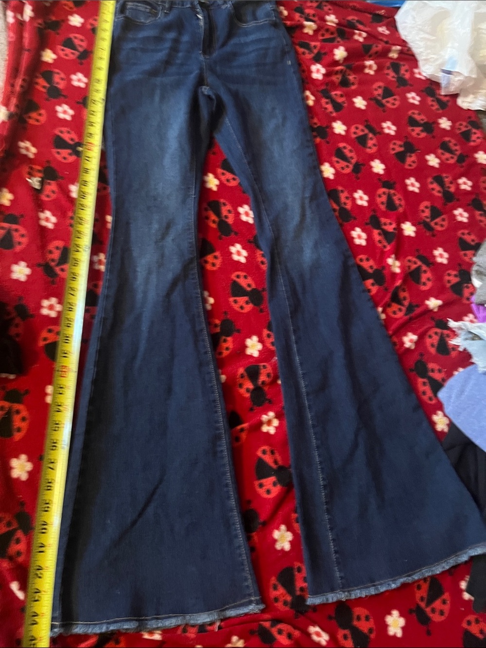 SHEIN Dark Blue Flare Wide-Leg Jeans